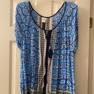 Bila Ladies XXL All Sheer Blouse Blue & Lavender